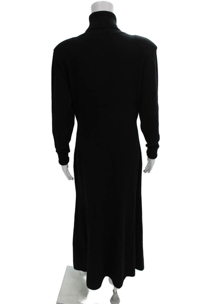 COS Women Maxi Wool Turtleneck Long Sleeve Black Dress Size S
