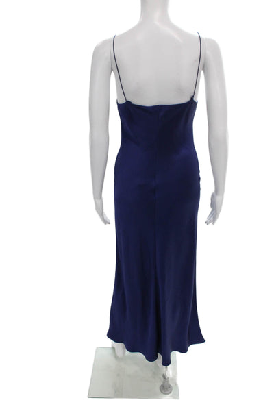 The Row Women Maxi Dress Blue V-Neck Sleeveless Long Size 0