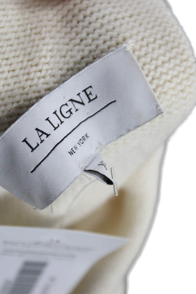 La Ligne Women Pullover Sweater Ivory Merino Wool Long Sleeve Size XS