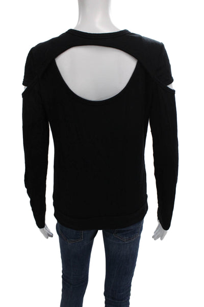 Bailey 44 Womens Basic Tee Black Scoop Neck Long Sleeve Modal Size S
