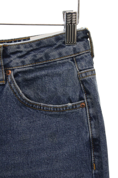 Topshop Womens Mom Jeans Blue High Rise 100% Cotton Size 26