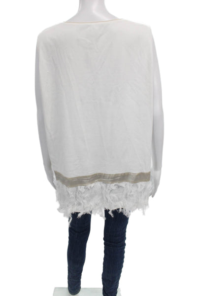 Fabiana Filippi Women Sleeveless V-Neck Cotton Tunic White Size 3X