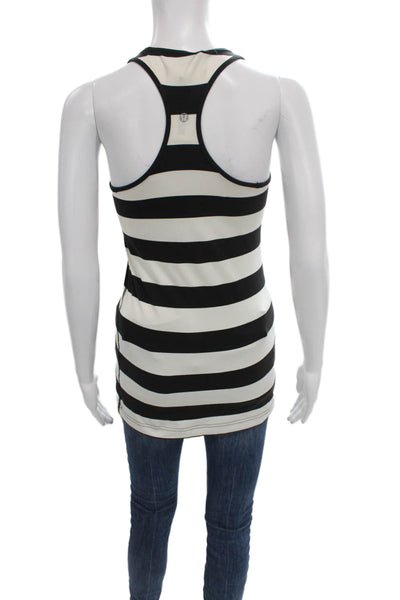 Lululemon Women Basic Striped Scoop Neck Tank Black Nylon Blend Size S