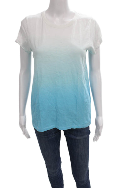 Rag & Bone Womens T-Shirt White Pima Cotton Short Sleeve Colorblock Size M