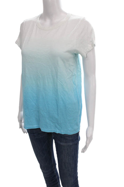 Rag & Bone Womens T-Shirt White Pima Cotton Short Sleeve Colorblock Size M