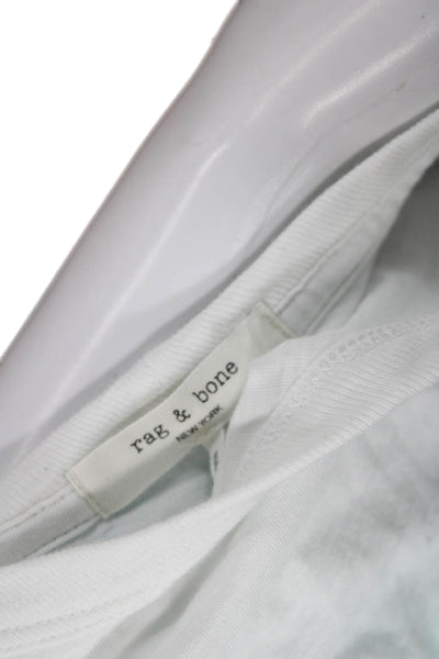 Rag & Bone Womens T-Shirt White Pima Cotton Short Sleeve Colorblock Size M