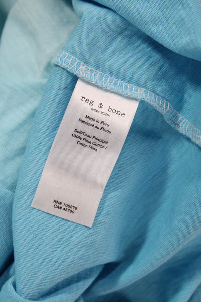 Rag & Bone Womens T-Shirt White Pima Cotton Short Sleeve Colorblock Size M