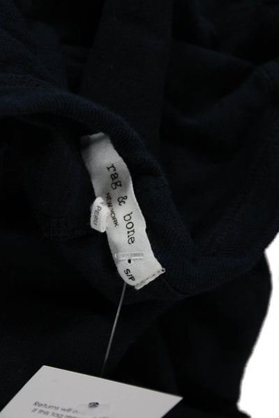 Rag & Bone Women Basic Blue Pima Cotton Crew Neck Short Sleeve T-Shirt Size S