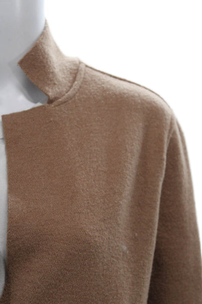Line Women Cardigan Coat Brown Wool Long Sleeve Snap Solid Size XS