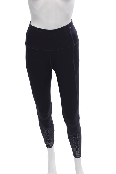 Lululemon Womens Black Ankle Leggings Synthetic Sports Size 4