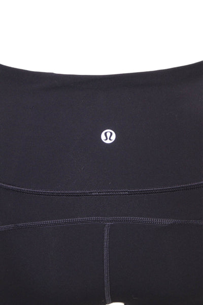 Lululemon Womens Black Ankle Leggings Synthetic Sports Size 4