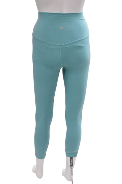 Lululemon Women Capri Leggings Blue Nylon Pull On Size 2