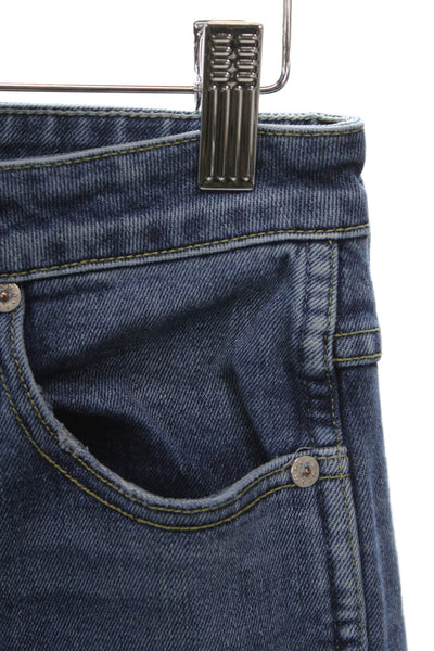 Amo Womens Cropped Jeans Blue High Rise Cotton Blend Button Inseam 26 Size 25