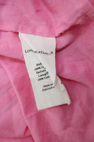Love Shack Fancy Girls Cotton Floral Tiered Skirt Pink Size 8Y