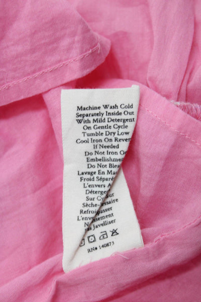 Love Shack Fancy Girls Cotton Floral Tiered Skirt Pink Size 8Y