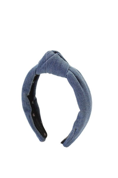 Lele Sadoughi Womens Knotted Detail Denim Blue Headband
