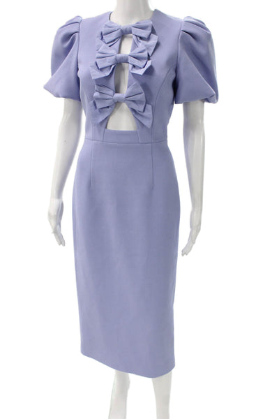 Rebecca Vallance Womens Sheath Dress Purple Short Sleeve Round Neck Size 2