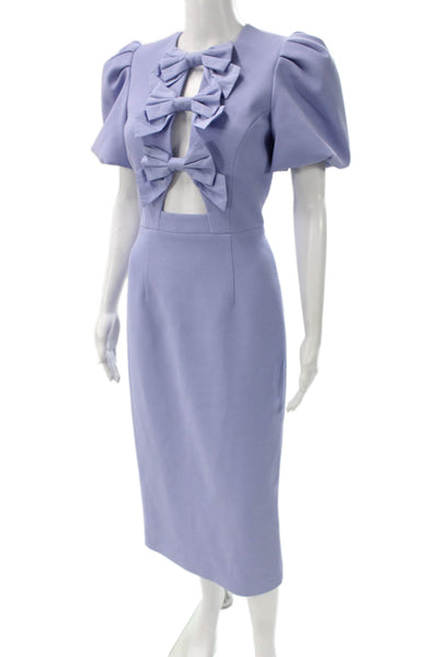 Rebecca Vallance Womens Sheath Dress Purple Short Sleeve Round Neck Size 2