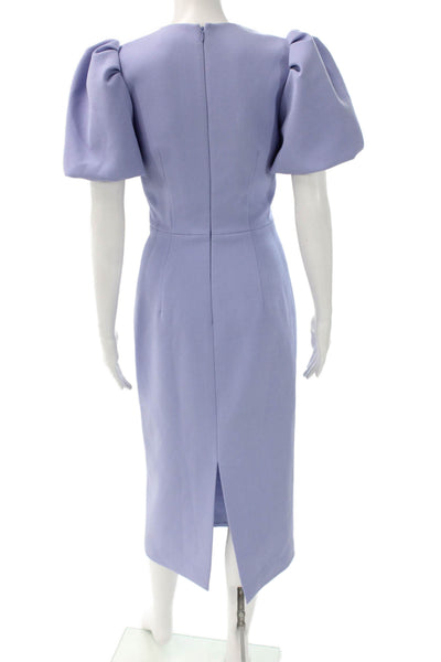 Rebecca Vallance Womens Sheath Dress Purple Short Sleeve Round Neck Size 2