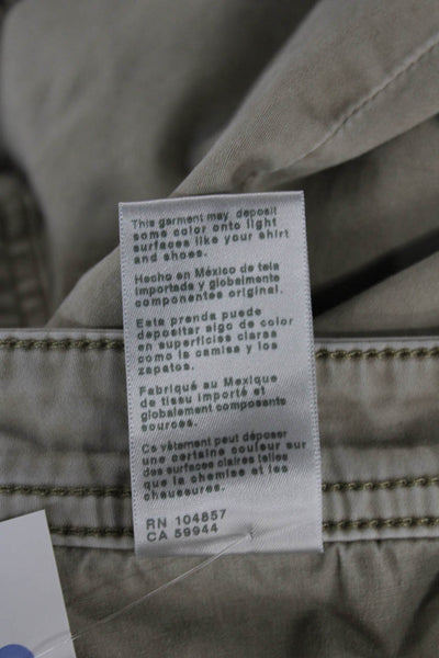 AG Adriano Goldschmied Mens Straight Jeans Beige Button Fly Cotton Size 38