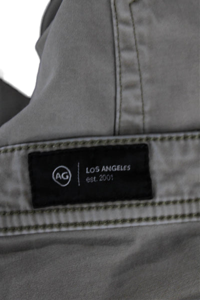 AG Adriano Goldschmied Mens Straight Jeans Beige Button Fly Cotton Size 38