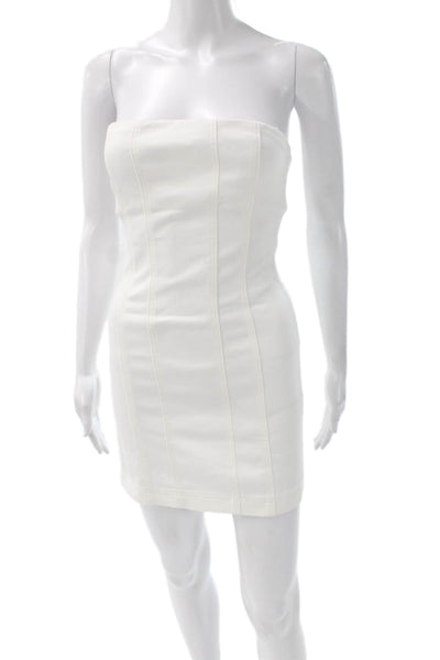 Alice + Olivia Women Mini Dress White Strapless Size 0