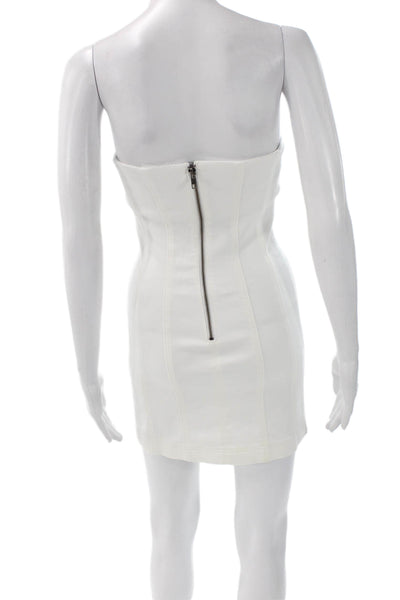 Alice + Olivia Women Mini Dress White Strapless Size 0