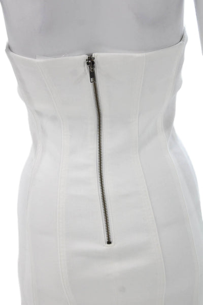 Alice + Olivia Women Mini Dress White Strapless Size 0