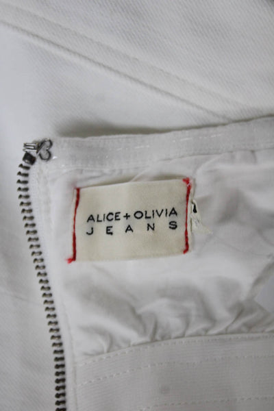 Alice + Olivia Women Mini Dress White Strapless Size 0