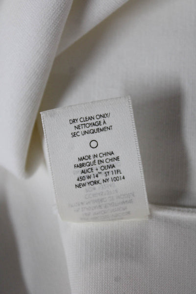 Alice + Olivia Womens White Square Neck Basic Tank Size XS