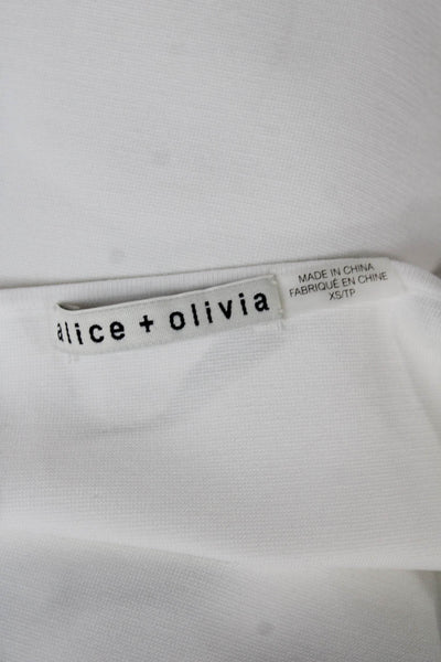 Alice + Olivia Womens White Square Neck Basic Tank Size XS