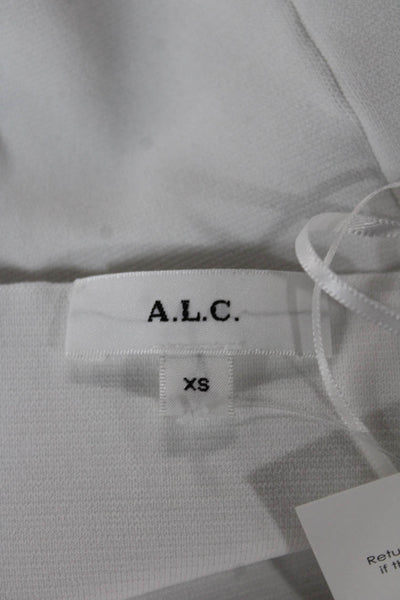 A.L.C. Womens Cropped Tank White Rayon Square Neck Sleeveless Size XS