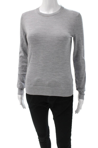 Theory Womens Gray Crew Neck Pullover Sweater Long Sleeve Size PP