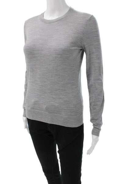 Theory Womens Gray Crew Neck Pullover Sweater Long Sleeve Size PP