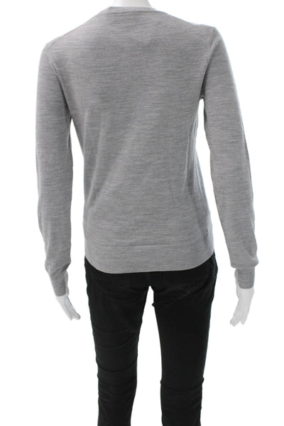 Theory Womens Gray Crew Neck Pullover Sweater Long Sleeve Size PP