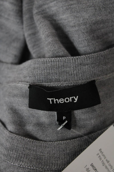 Theory Womens Gray Crew Neck Pullover Sweater Long Sleeve Size PP