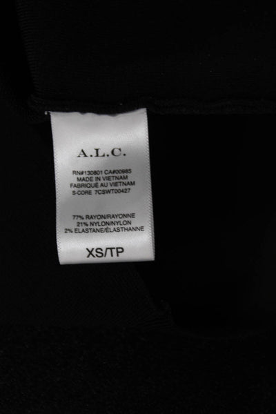 A.L.C. Womens Cropped Tank Square Neck Sleeveless Black Size XS