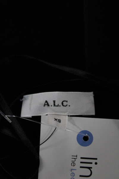 A.L.C. Womens Cropped Tank Square Neck Sleeveless Black Size XS
