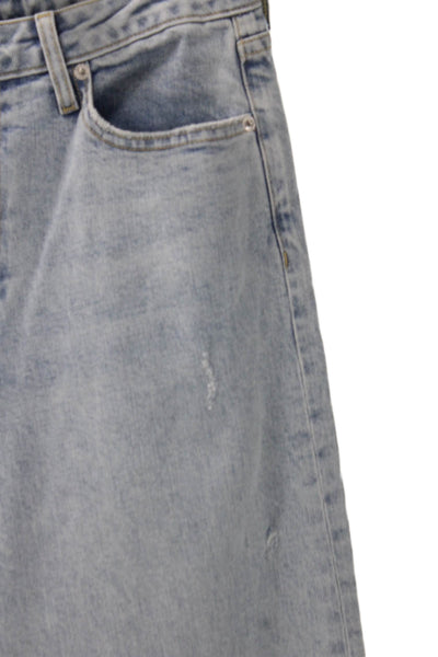 Simkhai Womens Blue Cotton Wide-Leg Jeans Size 29