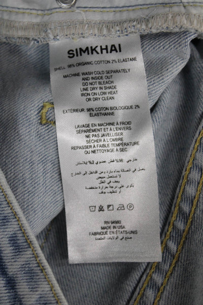 Simkhai Womens Blue Cotton Wide-Leg Jeans Size 29