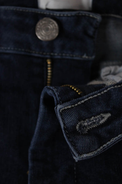 Frame Women Flared Jeans Blue Button Mid Rise Organic Cotton Size 1