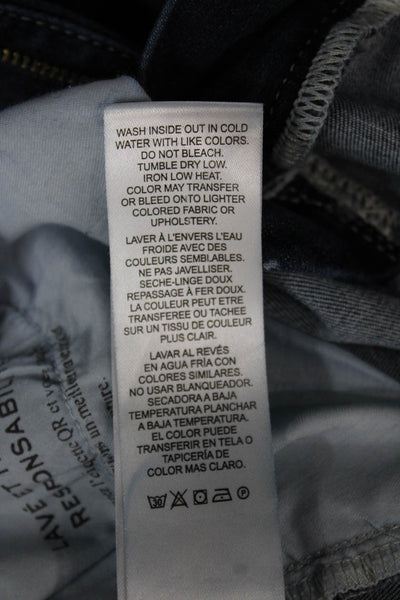 Frame Women Flared Jeans Blue Button Mid Rise Organic Cotton Size 1