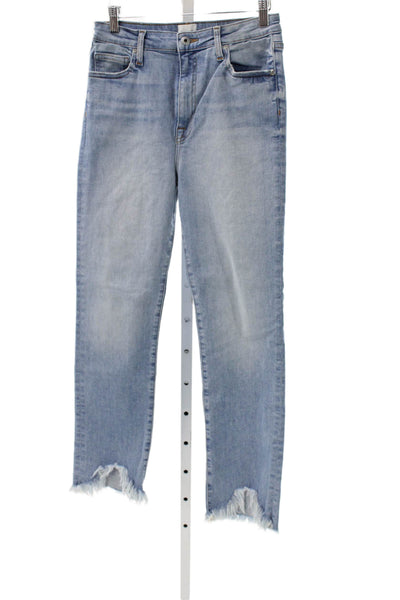 Jonathan Simkhai Womens Straight Jeans Blue Cotton Mid Rise Inseam 27 Size 29