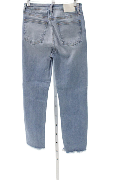 Jonathan Simkhai Womens Straight Jeans Blue Cotton Mid Rise Inseam 27 Size 29