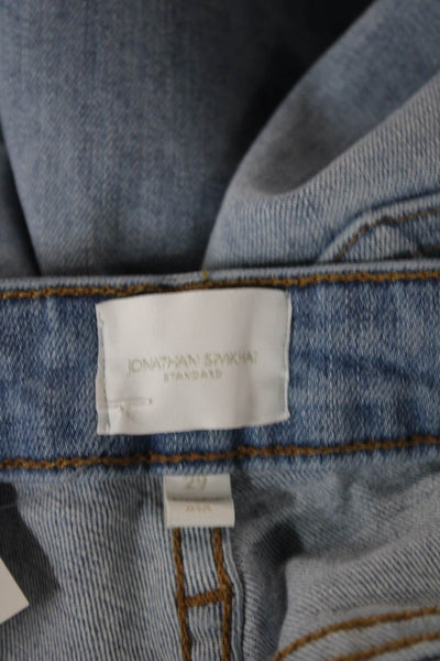 Jonathan Simkhai Womens Straight Jeans Blue Cotton Mid Rise Inseam 27 Size 29