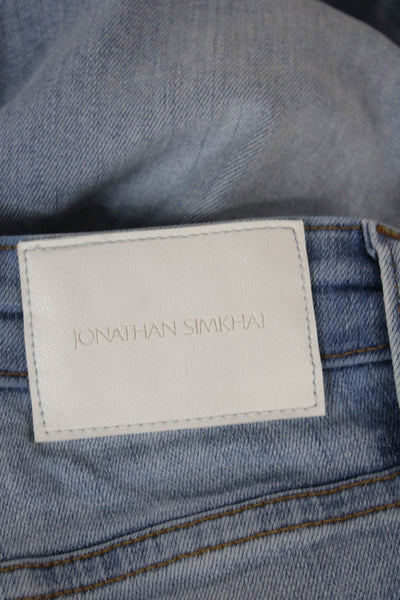 Jonathan Simkhai Womens Straight Jeans Blue Cotton Mid Rise Inseam 27 Size 29