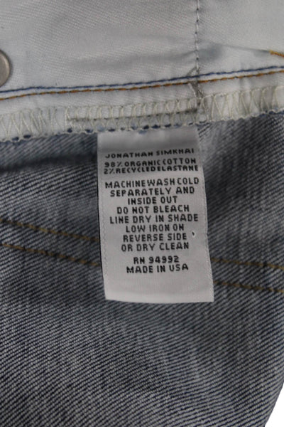 Jonathan Simkhai Women Skinny Blue Jeans Cotton Blend Size 29