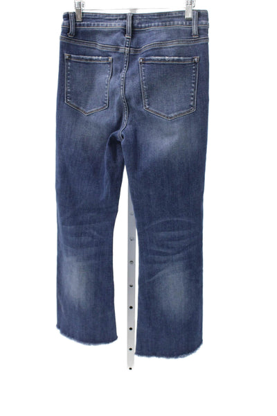 Flying Monkey Women Cropped Blue Jeans Mid Rise Cotton Blend Inseam 26 Size 28