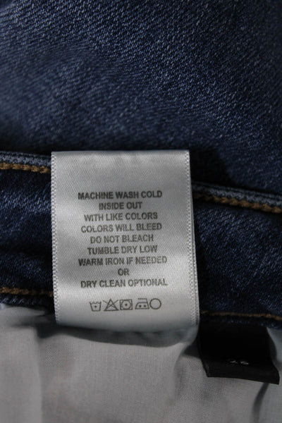 Flying Monkey Women Cropped Blue Jeans Mid Rise Cotton Blend Inseam 26 Size 28