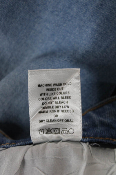 Flying Monkey Womens Blue Flared Jeans Button Cotton Blend Size 28
